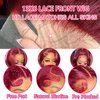 oisiyu 99j Burgundy Lace Front Wigs Human Hair 99J 13X6 HD Transparent Body Wave Lace Frontal Wigs 180% Density Glueless Pre Plucked with Baby Hair Wigs for Women Super Soft 26Inch