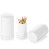 ONTUBE Ceramic Toothpick Holder with Lid,Toothpick Dispenser for Home, Easy To Clean Set of 2, White
