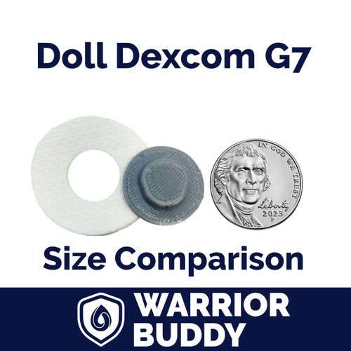 Warrior Buddy Diabetes Accessories Compatible with 18" Dolls or Plush Toys. (Dexcom G7, Plastic)