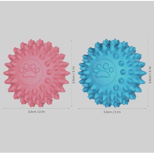 2 Pcs-Spiky Dog Ball | Dog Balls for Aggressive Chewers & Spiky Ball Toy No Squeak Balls for Dogs to Fetch, Indestructible Dog Ball Toy & Rubber Balls for Dogs, Dog Dental Chews for Dogs, TPR Material