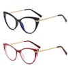 LJCZKA Blue Light Blocking Glasses Women Anti Eye satrain Computer Cat eye Eyeglasses Cateye Clear Frame (Black+Red)