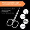 GENERIC Xios Cuticle Scissors Fine Curved Blade Effetient Slim Manicure Scissors for Cuticles Professional Small Scissors with Precise Pointed Tip for Eyebrow Eyelash and Dry Skin (Modern), Silver