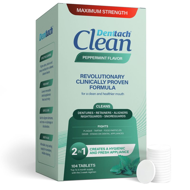 Denttach Clean Retainer and Denture Cleaner Tablets, Denture Cleaning ...