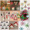 Cinrobiye Christmas Snowman DIY Craft Kit Craft Stick Christmas Tree Hanging Ornaments Hanging for Winter Christmas Party Favor Children Fun Home Classroom Activities Project