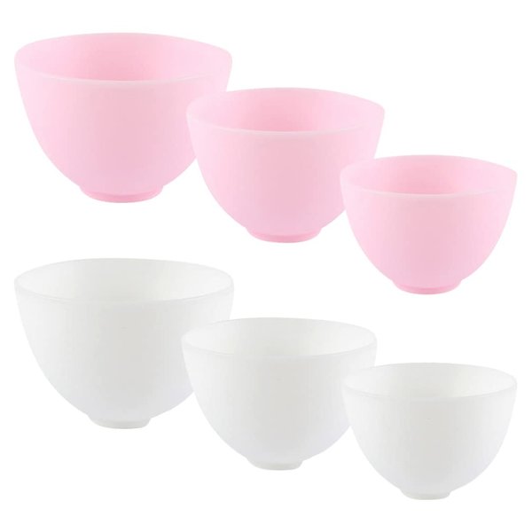 HEALLILY 6Pcs Silicone Bowl Facial Mask Mixing Bowl Cosmetic Mud Stirring Bowl Diy Face Mask Mixing Bowl for Home Salon