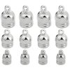 120 Pcs End Caps 6MM 8MM 10MM Leather Cord Ends Caps Glue in Tassel Caps Clasps for DIY Tassel Bracelet Necklace Jewelry Making (Silver)