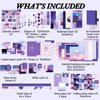 LCLAIDYDY 348 PCS Aesthetic Scrapbook Kit,Scrapbooking Supplies Kit, Junk Journal Supplies Kit with A6 Grid Notebook,Bullet Junk Journals Kit，DIY Gift Journaling Kit for Teen Girl Women（Moonlight）