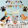 Dog Birthday Decorations, Lets Pawty Birthday Decorations Boy, Dog Birthday party Supplies Include Puppy Dog Happy Birthday Banner, Dog Balloons, Paw Print Balloons, Cake Toppers