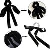 4Pcs Velvet Bow Hair Ties, BetterJonny Long Velvet Elastic Bow Tie Ribbon Elegant Hair Rope Hair Styling Accessories Twisted Criss Cross Knotted Hairband Long Tail Bow Hair Scrunchies for Women Girls