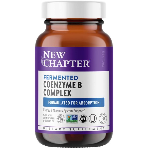 New Chapter Vitamin B Complex – Fermented Coenzyme B Complex Rich in Vitamin B12 + Vitamin B6 + Biotin + Made with Organic Ingredients - 60 ct