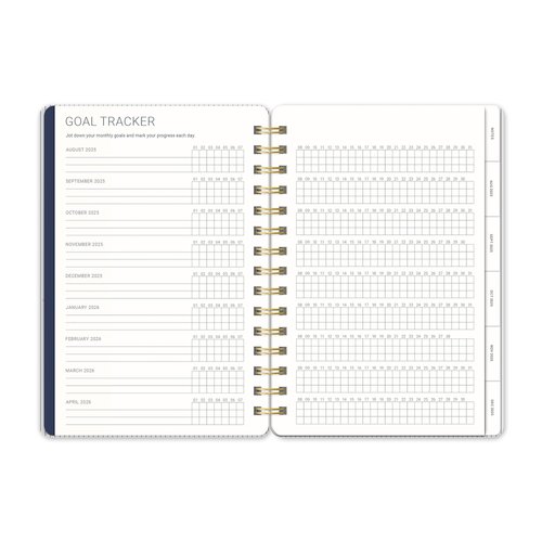 Orange Circle Studio Academic Planner 2026, Coral, Agatha Planners, 17-Month Spiral Planner for School or Work, Weekly & Monthly Calendar, Budget & Goal Tracker, Snap-In Bookmark, Storage Pocket