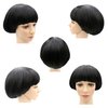 NEWPECK Afro Girls Cosplay Mushroom Wig Short Haircut With Bangs Bob Wig For Black Women (Black)