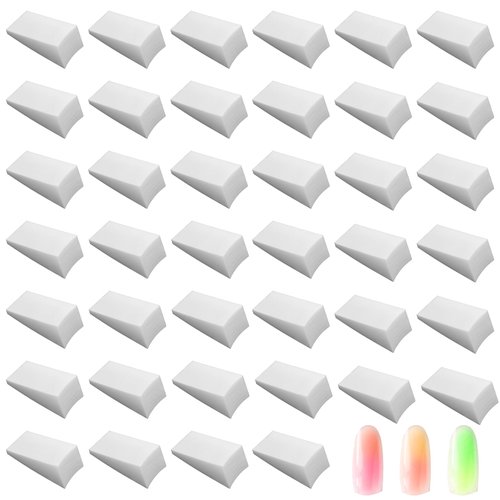 40 Pcs Triangle Nail Sponges for Ombre, Soft Nail Art Sponge, Ombre Nail Polish Sponge for Color Fade Manicure DIY Nail Art Tools(White)