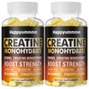 Happyummmm Creatine Monohydrate Gummies 5000mg for Men & Women, Chewables Creatine Monohydrate for Muscle Strength, Muscle Builder, Energy Boost, Pre-Workout Supplement(90 Count)-Pineapple-2pack