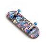 SPITBOARDS 32 x 96 mm Fingerboard Complete Wood Set-Up Assembled, 5-Layers, Silver Trucks with Bushings and Nuts, Transparent CNC Bearing Wheels, Lasered Foam Grip Tape Cute Critters