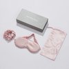 Silk Hair Scrunchies for Hairs Ties for Hair with 22mm 6A Grade Silk Sleep Mask Gift Pack Set - 100% Mulberry Silk Eye Mask with Silk Scrunchies Hair Ties Accessories