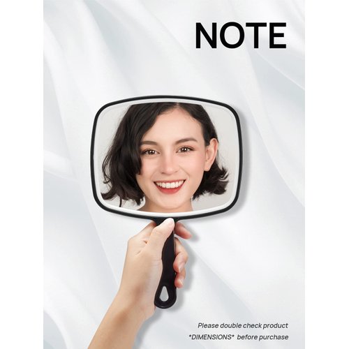 OMIRO Hand Mirror, Black Handheld Mirror with Handle, 6.3" W x 9.6" L