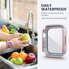 Tensea (2 in 1) for Waterproof Apple Watch Screen Protector Case Series 9 8 7 41mm Accessories, iWatch Protective PC Face Cover Built-in Tempered Glass Film, Front & Back Bumper for Women Men, 41 mm
