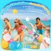 hahaland Reusable Water Balloons with Launcher-20 PCS Refillable Water Ball Quick Fill for Summer Beach Toys Outdoor Activities Pool Toy for Boys Girl Age 3 4 5 6 7 8+ for Party Yard Water Fight Game