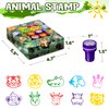 DMIGHT Jungle Safari Party Favors 20 PCS Wild Animals stamps for Kids Birthday Gifts, Zoo Animal Stamps for Kids, Self Inking Stamps for Kids