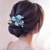 4 PCS Flower Hair Pins Pink Hair Pins Set Embellished with Pearls Beautiful Hair Pins Floral Hair Pieces Headpieces Flower Decorative Hair Jewelry Accessories for Women and Girls