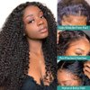 veravicky 13x4 Curly Lace Front Wig Human Hair 180% Density Kinky Curly Wig 16 inch Transparent Curly Human Hair Wigs for Women Curly Glueless Wigs Human Hair Pre Plucked with Baby Hair
