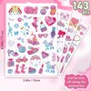 Waterproof Temporary Tattoos - 143pcs Groovy Fake Tattoo for Girls Birthday Party Favors, Princess Rainbow Shoes Power DIY Arts and Crafts Home Activity for Kids 6 7 8 9 10 11 12 years old