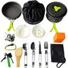 Gold Armour Camping Cookware Mess Kit 17 Pieces Set - Camping Accessories Essentials Kit, Great Camping Gear and Backpacking Gear (Green)