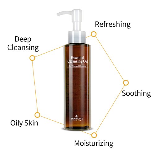 The Skin House Essential Cleansing Oil 150ml (6.76 fl.oz) Deep Cleansing Make-up Removal Korean Skin Care/Cruelty Free, No Mineral Oil