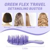 2-Pack Curl Defining Brush for Curly Hair - Flex Scented Detangling Brush - Essential Oil Infused Styling Tool for Wet Dry Thick Natural 3a to 4c Kinky Straight Wavy Hair - Lavender Purple