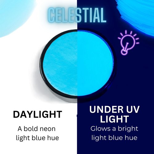 Mehron Makeup Paradise Makeup AQ Face & Body Paint (1.4 oz) (Celestial – Neon Blue/Light Blue)