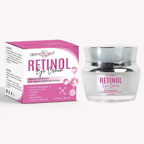 DERMAXGEN Retinol Cream – 3% (Percent) Retinol Cream for Face with Hyaluronic Acid Anti-Aging Face Cream for Fine Lines & Wrinkles – Hydrating Face Moisturizer (1.7 FL OZ, RETINOL EYE CREAM)