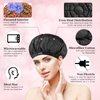 Cordless Deep Conditioning Heat Cap - Safe, Microwavable Heat Cap for Steaming, Heat Therapy for Hair, Flaxseed Seed Interior for Maximum Heat Retention (Black)