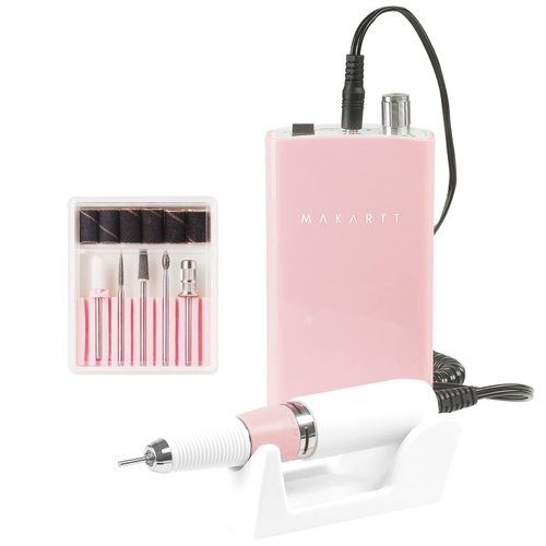 Makartt Electric Nail Drill Professional Portable Efile Kit Rechargeable 30000RPM Manicure Nail Drill Machine for Malory Acrylic Gel Nails with Drill Bits Set