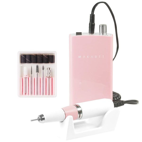 Makartt Electric Nail Drill Professional Portable Efile Kit Rechargeable 30000RPM Manicure Nail Drill Machine for Malory Acrylic Gel Nails with Drill Bits Set