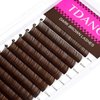 TDANCE Dark Brown Lash Extensions Colored Lash Extensions 0.03/0.05/0.07/0.1/0.15mm C/CC/D/DD/J/B/L Curl Premium Brown Eyelash Extensions Salon Use (Dark Brown,0.15-C,8-15mm)