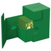 Ultimate Guard Flip 'n' Tray 100+, Deck Case for 100 Double-Sleeved TCG Cards + Dice Tray, Green, Independent Magnetic Closure & Microfiber Lining