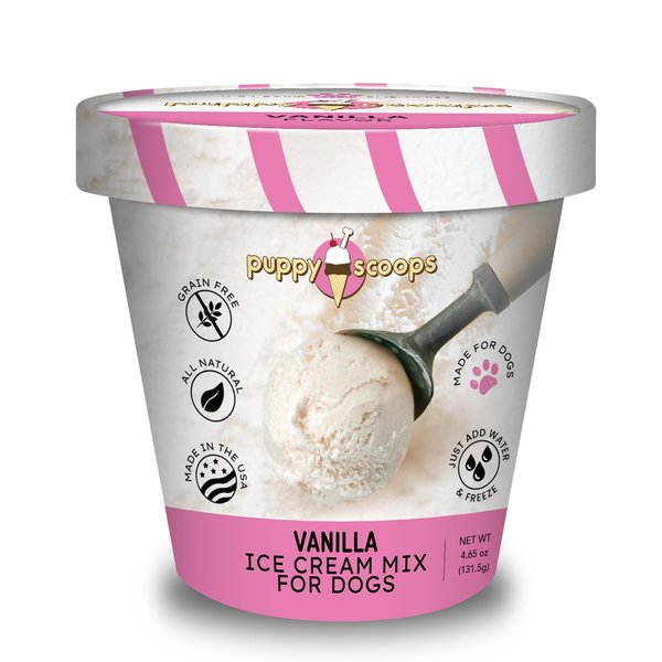 Puppy Scoops Ice Cream Mix for Dogs: Vanilla - Add water and freeze at home!, 4.65 oz Made in USA