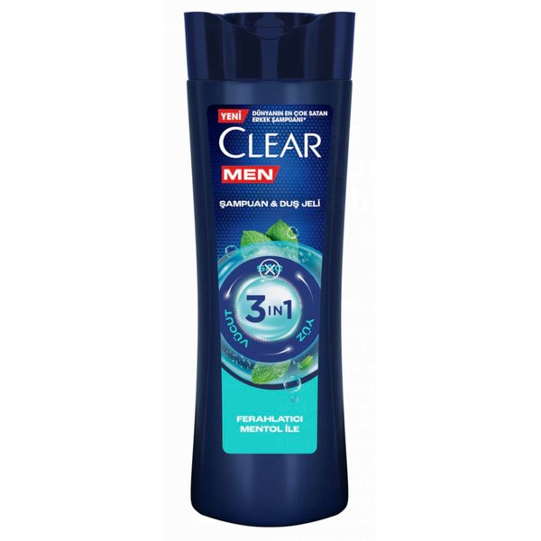 Generic Clear Men 3 in 1 Shampoo & Shower Gel Refreshing Menthol Complete Care -350 ML-11.8 Fl Oz