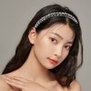 ANBALA Beaded Headbands for Women Girls Crystal Dressy Headbands Rhinestone Headband for Women Diamond Thin Headbands for Girls Hair Bling Sparkly Headband for Women (Black Silver Gold)