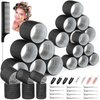Qinzave 39PCS Self Grip Curlers 3 Sizes - Black 2.5in, 1.9in, 1.4in Rollers with Duckbill Clips for Long, Medium, Short, Thick, Fine Hair Volume and Bangs