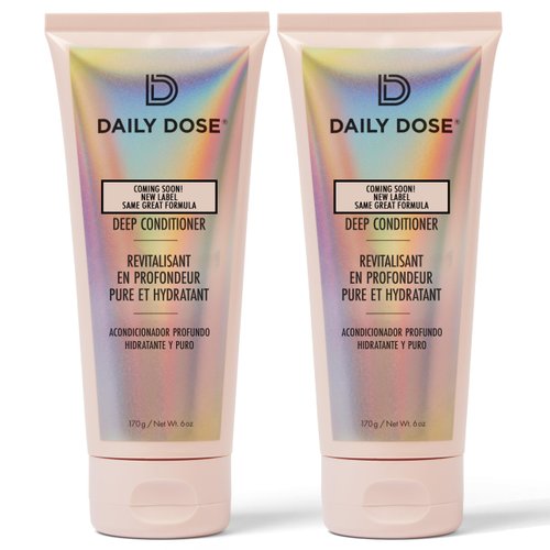 DAILY DOSE (2Pack 6oz Deep Conditioner Hair Mask/Masque - Treatment for Dry, Damaged & Colored Treated Hair - Paraben Free, Phthalates Free, Vegan & Cruelty Free - for All Hair Types