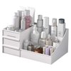 Simbuy Makeup Organizer With Drawers — Countertop Organizer for Cosmetics, Vanity Holder for Lipstick, Brushes, Lotions, Eyeshadow, Nail Polish and Jewelry (White)