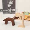Men and Dog Figurines Wooden Gift Home Décor Accents，Wood Sculpture Puppy and Human Statue Figurine Office Decor Sculpture Model to Remember Friendship Between Dog and People,Eco-Friendly Gifts