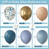 BBeipulas 83Pcs Dusty Blue Balloon Arch Kit 12in Dusty Blue Balloon and Metallic Gold Balloons Confetti Balloons for Baby Shower Decorations Boy Wedding Engagement Bachelor Birthday Decorations