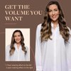 GOO GOO Clip in Hair Extensions Real Human Hair, 22inch 120g 7Pcs, 4/27/4 Balayage Chocolate Brown to Caramel Blonde, Remy Human Hair Extensions Clip ins for Women, Natural Human Hair