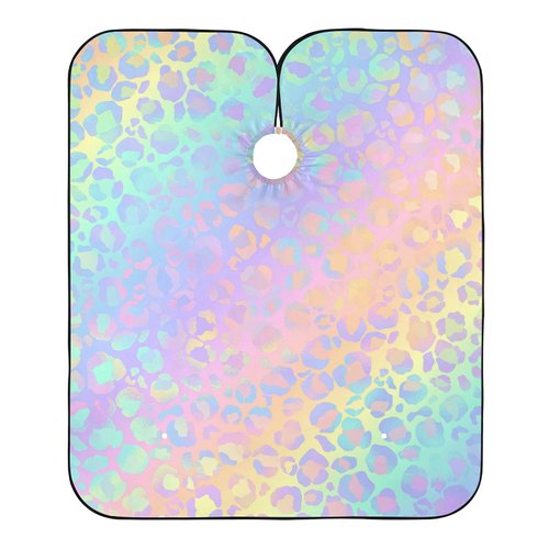 Waterproof Barber Cape - Rainbow Leopard Print Cheetah Haircut Bib for Men, Unisex Hair Cutting Cape(8rp1a)