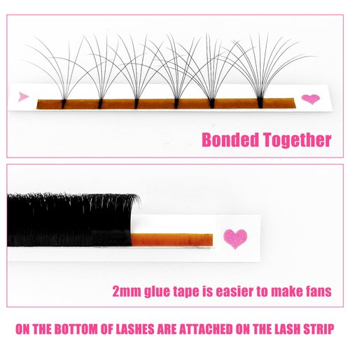 ABONNIE Easy Fan Lash Extensions, Rapid Blooming Volume Lash Extensions, D Curl Cashmere Fan Lash Extensions, 0.05 Thickness 8-15mm Mixed Length Self Fanning Volume Lashes Extension (D-0.05,8-15mm)