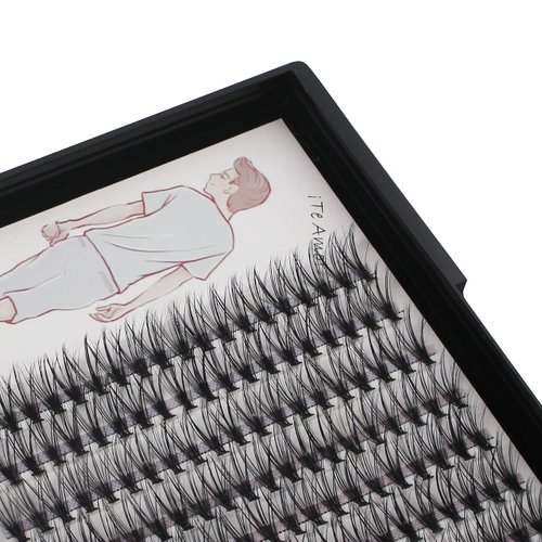 Dedila 8-20mm Available 200Pcs Handmade Natural long 20Roots Black Soft Individual False Eyelashes Fluffy Cross Makeup Cluster Eyelashes Thickness 0.07mm D Curl Eye Lashes Extensions (13mm)