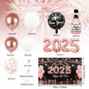 AIBIIN 110 PCS Happy New Year 2025 Decorations Rose Gold New Year Eve Balloon Garland Arch Kit with New Year Backdrop 2025 New Year NYE Balloon Arch Kit Party Decoration Supplies